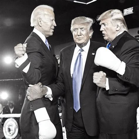 Joe Biden And Donald Trump In A Boxing Match Detailed Stable