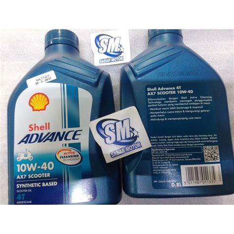 Jual Oli Matic Oli Shell Advance AX 7 Scooter AX7 Matic 800ml 10W