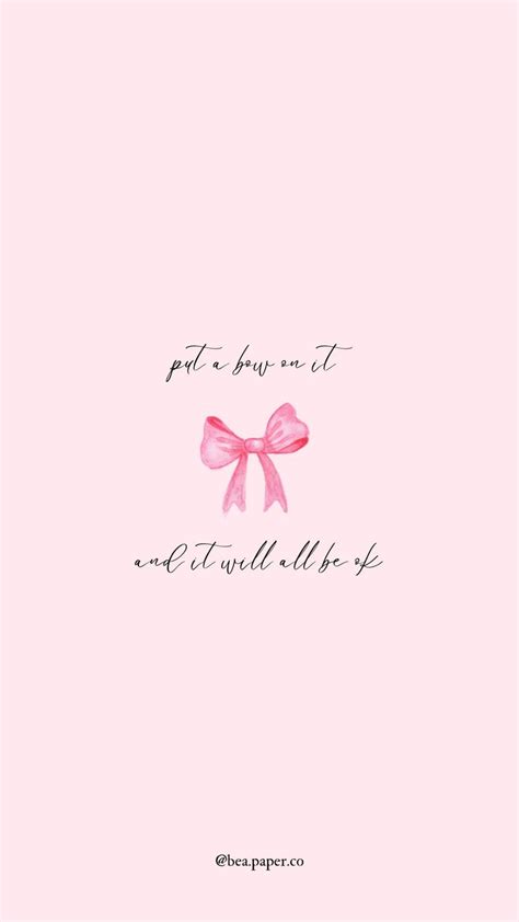 Put A Bow On It And It Will All Be Okay Phone Wallpaper Etsy Canada