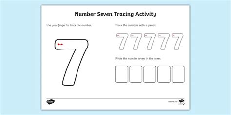 Trace The Number 7 Activity Lehrer Gemacht Twinkl