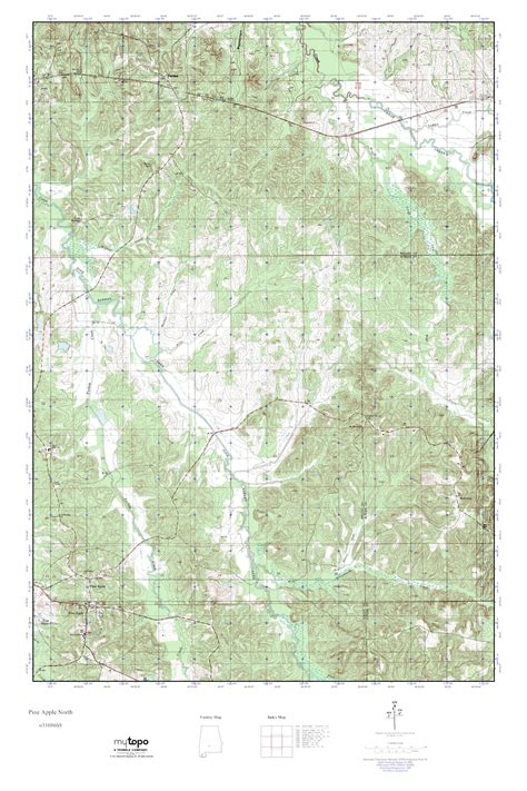 Mytopo Pine Apple North Alabama Usgs Quad Topo Map