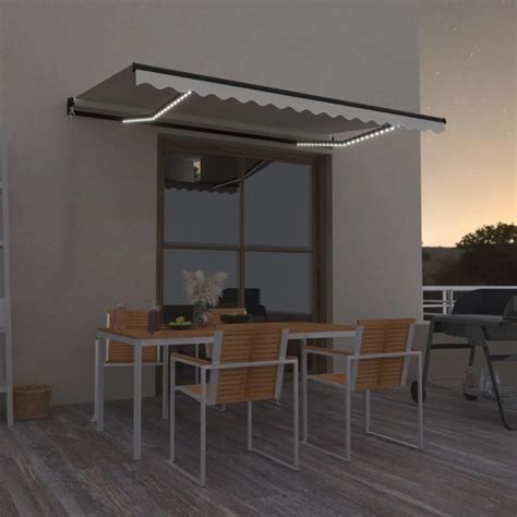 Maison Exclusive Tenda Da Sole Retrattile Manuale Con Led X Cm