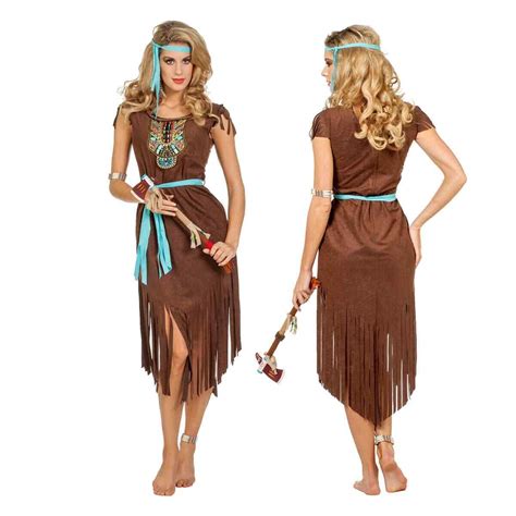 Indianerkostüm Kostüm Indianer Indianerin Squaw Apache Set Kleid