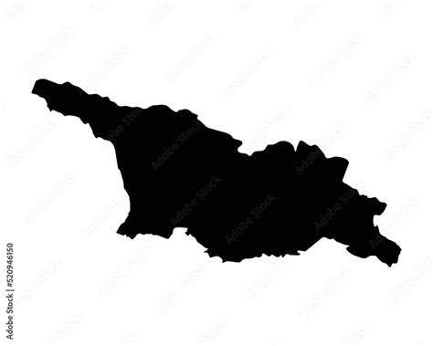 Georgia Map Georgian Country Map Black And White National Nation