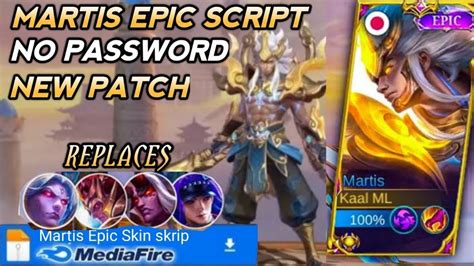 Terbaru Script Skin Martis Epic God Of War No Password Full Effect