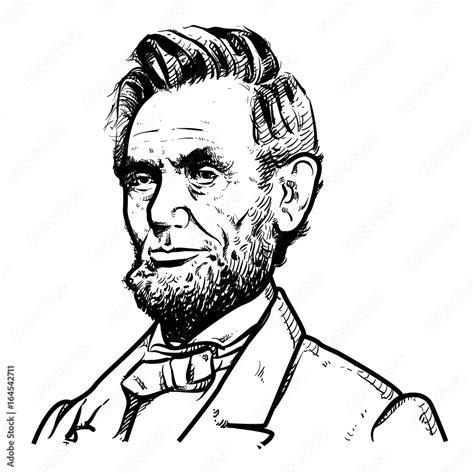 Abraham Lincoln Vector Illustration Abraham Lincoln Drawing Outline