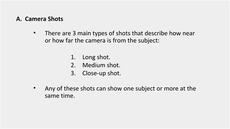 Camera Shots Angles Ppt