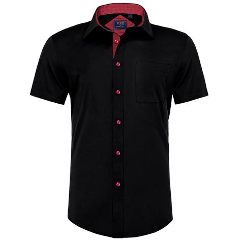 Jorlat Men S Short Sleeve Dress Shirts With Pocket Casual Button Down Wrinkle Free Shirts