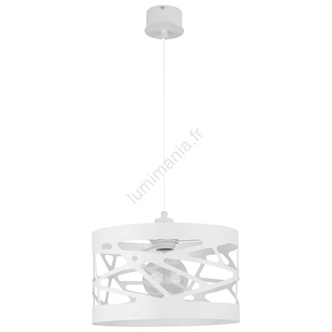 Suspension Filaire MODUL FREZ 1xE27 60W 230V D 30 Cm Blanche Lumimania