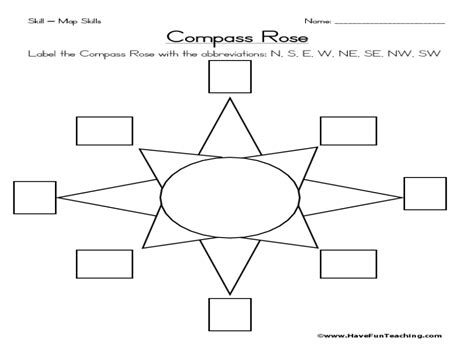 4 Best Images of Free Printable Compass Rose Worksheet - Compass Rose ...