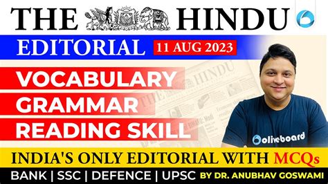 11 Aug 2023 The Hindu Editorial Analysis Vocabulary Grammar