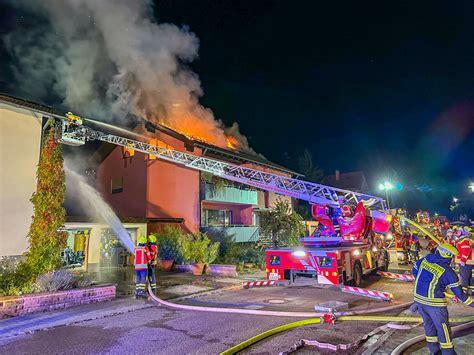 Schaden in sechsstelliger Höhe Brand in Mehrfamilienhaus in Weingarten