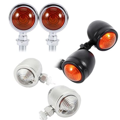 2018 NEW 4Pcs Amber Black Universal Motorcycle Turn Signals Indicators