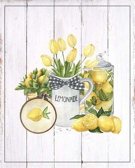 Free Printable Farmhouse Lemon Vignettes The Cottage Market