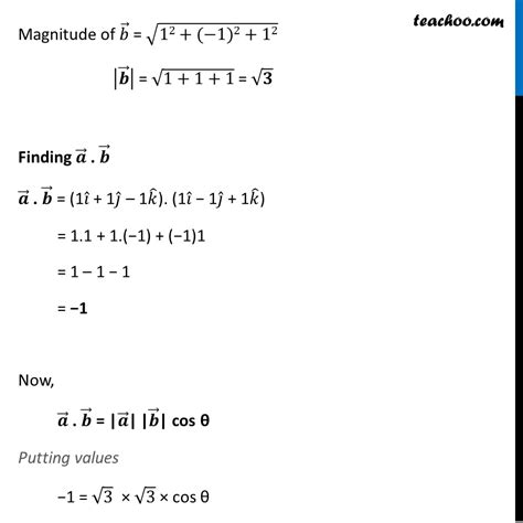 Example 14 Find Angle Between Vectors Aij K And Bi Jk