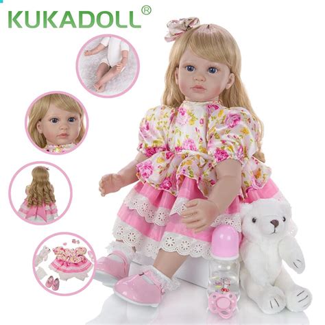 KUKADOLL 24 Inch Reborn Baby Dolls 60 Cm Silicone Soft Cloth Body