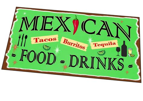 Retro Mexican Food Metal Sign Modern Print Made To Look Aged And Vintage