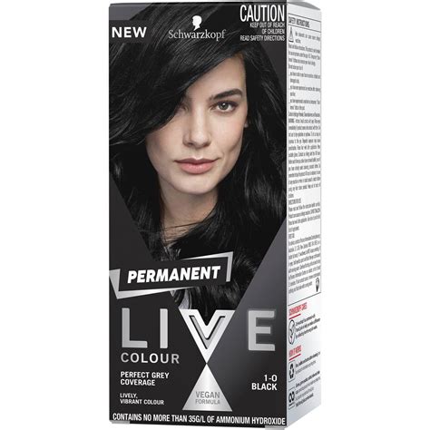 Schwarzkopf Live Colour 10 Black Permanent Each Woolworths