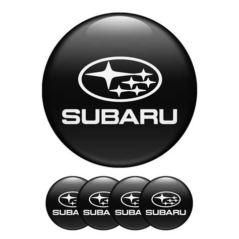 Subaru Wheel Center Caps Emblem Black And White Logo Wheel Emblems