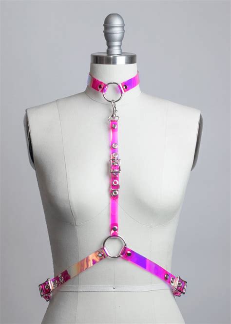 Svelte Harness Holographic Harness Belt Pink Iridescent Etsy