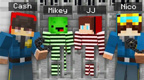 Cash And Nico Became Police Jj And Mikey Escape Prisonin Minecraft