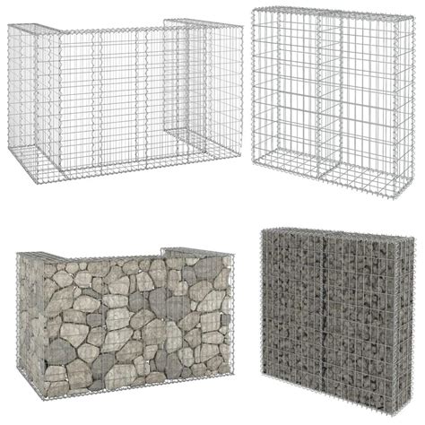 Gabion Wall For Garbage Bins Galvanized Steel Patio Stone Basket Gabion Cage Outdoor Wheelie