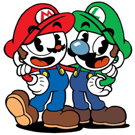 Cuphead And Mugman Mario And Luigi By Twin Gamer On Deviantart