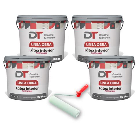 Pintura Latex Interior Antihongos 4x20 Lts Rodillo