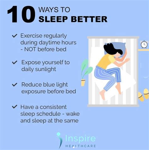 10 Ways To Sleep Better Inspire Healthcare