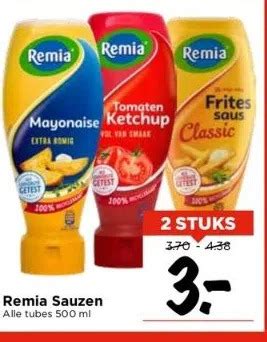 Remia Sauzen Alle Tubes 500 Ml Aanbieding Bij Vomar Voordeelmarkt