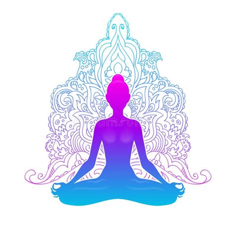 Meditar A La Mujer En Actitud Del Loto Ejemplo De La Yoga Ilustraci N