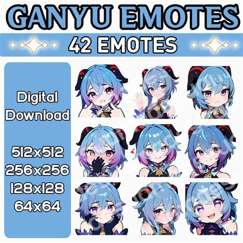 Ganyu Genshin Impact Emotes For Discord Twitch Etc Etsy