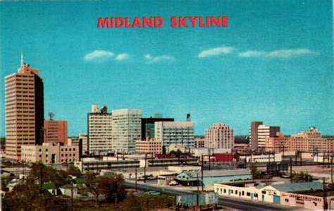 Postcard Aerial View Midland Texas Skyline Ebay