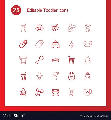 25 toddler icons Royalty Free Vector Image - VectorStock