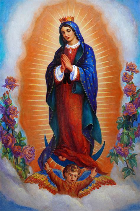 Our Lady Of Guadalupe - Virgen De Guadalupe Painting by Svitozar Nenyuk