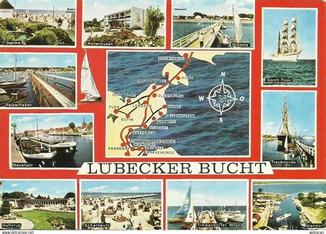 Lübeck AK Lübecker Bucht Mehrbild Landkarte Farbfoto 1979 1621