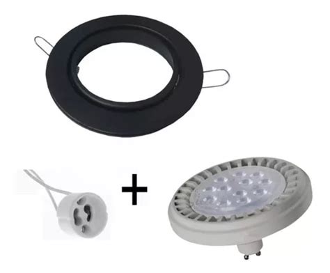 Spot Circular Embutir Techo Luz Ar111 Led 15w Móvil Completo Zócalo