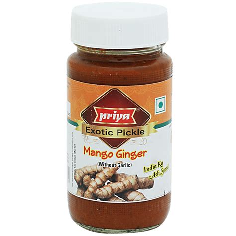 Buy Priya Pickle Mango Ginger Without Garlic 300 Gm Bottle Online At