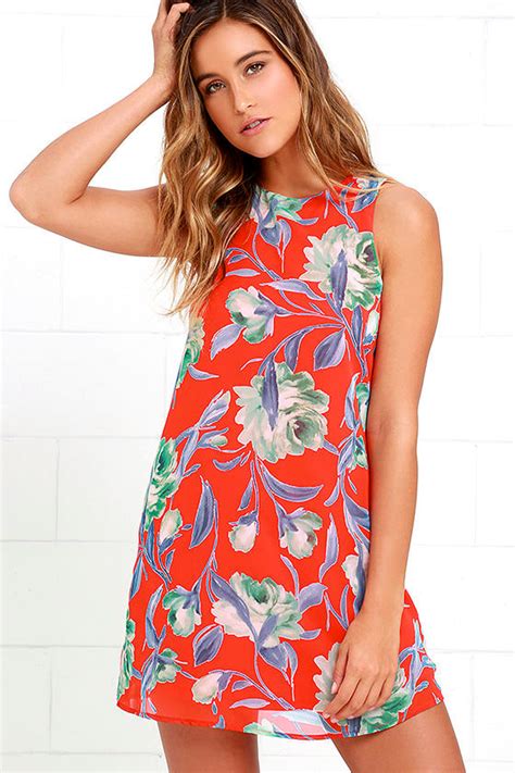 Pretty Red Dress Floral Print Dress Backless Dress 4800 Lulus