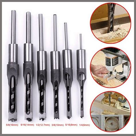 6pcs Hole Woodworking Hss Drill Bit Chisel Mortising Mortise Wood Tool