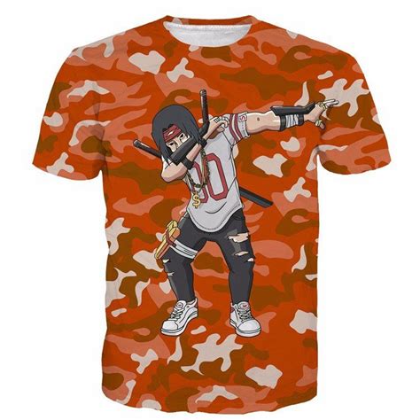 Naruto Sasuke Uchiha Camo Camouflage Dab Dance Red T Shirt Naruto Sasuke Uchiha Camo