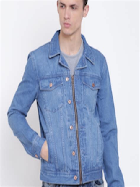 Buy FOREVER 21 Men Blue Solid Denim Jacket - Jackets for Men 2172638 | Myntra