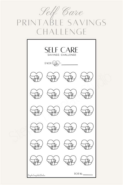 Self Care Savings Challenge Tracker A Savings Challenge Savings