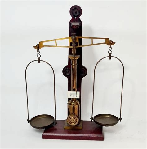 Brass Weighing Scales On Wooden Base Curious Science