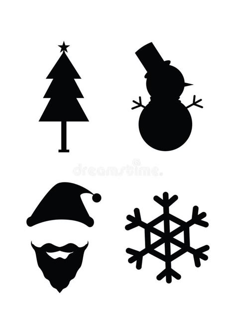 Christmas Silhouette Set Vector Illustration Decorative Design Stock Vector Illustration Of