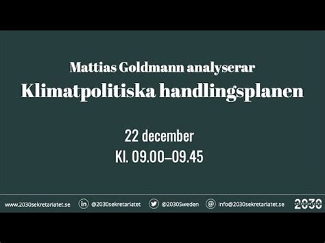 2030 Sekretariatet Analyserar Regeringens Klimatpolitiska Handlingsplan