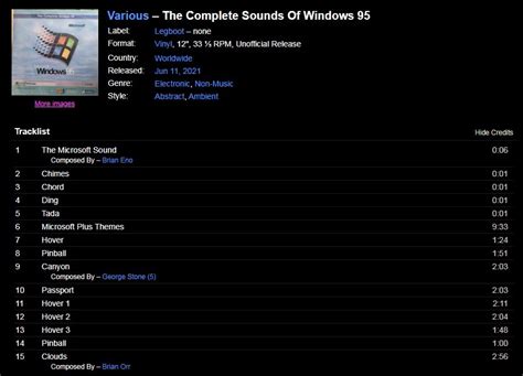 Windows 95 Sounds On Vinyl Rwindows95
