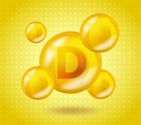 Realistic Vitamin D Design Yellow Nutrition Illustration Concept 3D