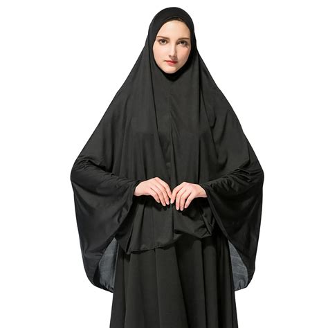 Hooded Muslim Women Hijab Dress Prayer Garment Jilbab Abaya Long Khimar Full Cover Ramadan Gown