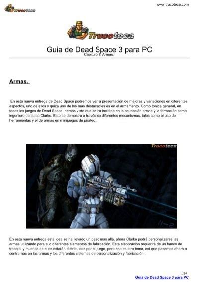 Guia De Dead Space 3 Para PC Trucoteca